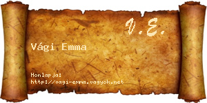 Vági Emma névjegykártya